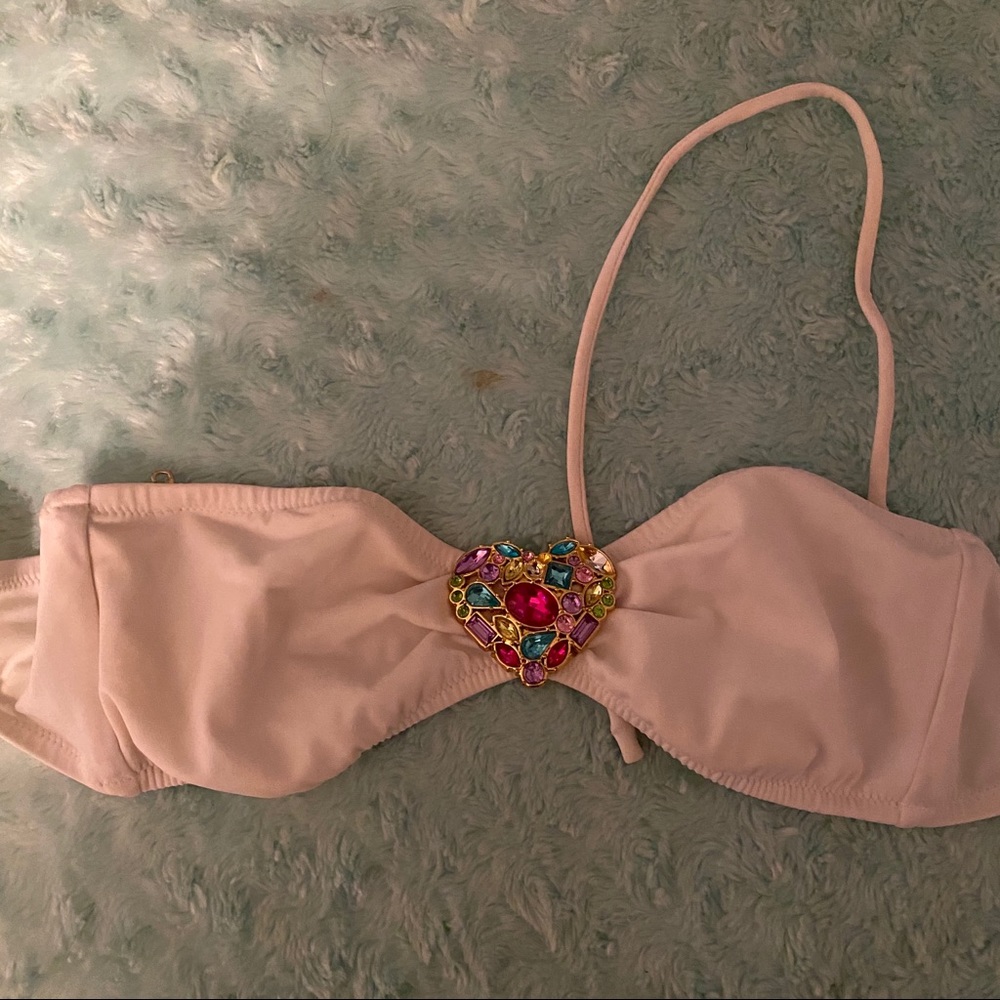 Rhinestone heart bikini top